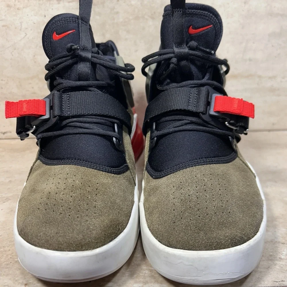 Nike Air Force 270 Medium Olive Challenge Red Mens‎ 9 Shoes Sneakers AH6772 200